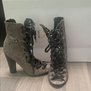 Elegant Black Lace-Up Boots